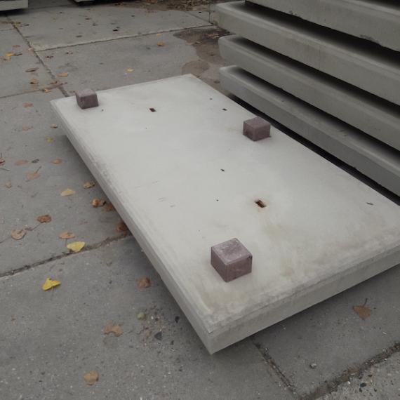Betonplaat 200x100x14 cm grijs enkel net glad zonder hoeklijn