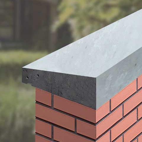 muurafdekb 1 zijdig 35x100x9/5 glad grijs