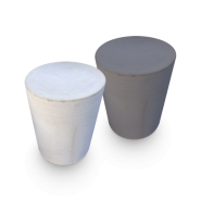 poef rond 45x50 grijs