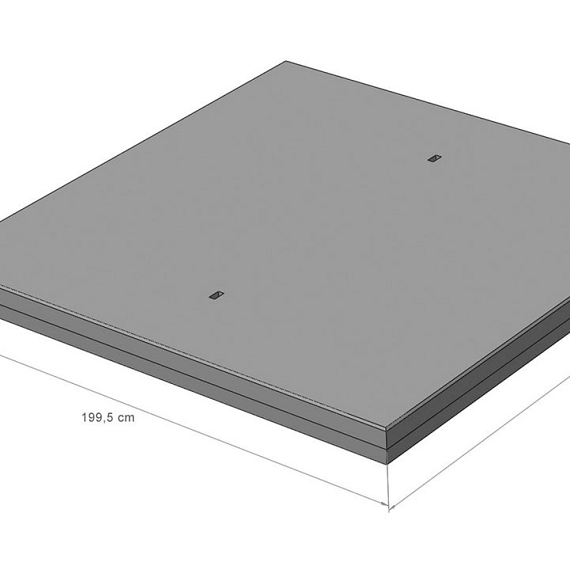 Betonplaat 200x200x14 cm Glad 16 Ton