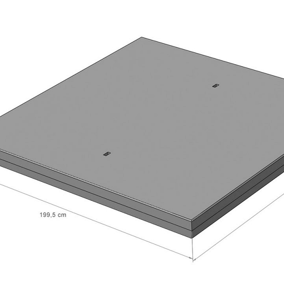Betonplaat 200x200x14 cm Glad 20 Ton