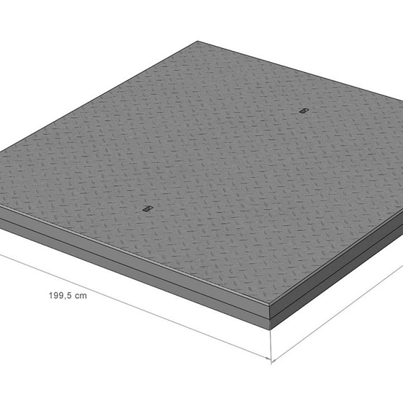 Betonplaat 200x200x14 cm Traanplaatstructuur 20 Ton