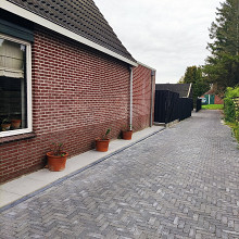 Antieke trommel dikformaat 8 cm antraciet