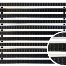 Mat schoonl 100x50x2 CM alum rubber zwa.