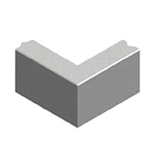 Opsluitband hoekstuk 12x25x45/45 cm 90' zwart