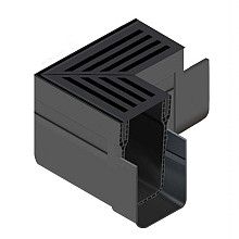 ACO Slimline hoekelement + zwart aluminium rooster