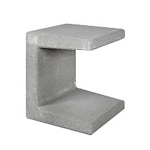 Betonnen U-element 40x40x50 grijs