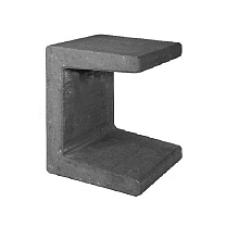 Betonnen U-element 40x40x50 zwart