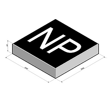 Teksttegel 30x30x6 cm zwart/wit NP