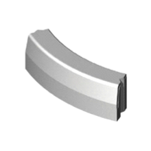 Trottoirband 13/15x25x78,5 cm R=2 bocht uitwendig grijs visbek