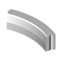 Trottoirband 13/15x25x78,5 cm R=5 bocht inwendig grijs visbek