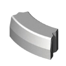Trottoirband 18/20x25x78,5 cm R=0,50 bocht uitwendig grijs visbek