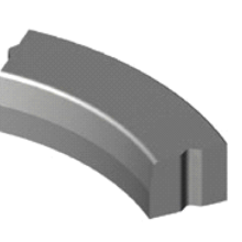 Trottoirband 28/30x25x78,5 cm R=6 bocht inwendig grijs visbek
