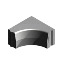 Trottoirband 13/15x25 cm hoekblok inwendig zwart visbek