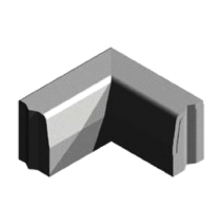 Trottoirband 13/15x25 cm hoek 90 graden inwendig grijs visbek
