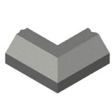 RWS Band 11,5/22,5x25x52,5 hoek 90 graden bocht uitwendig grijs visbek
