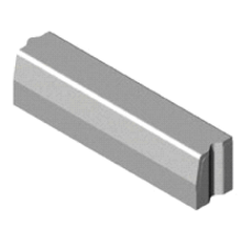 Trottoirband 18/20x25x100 cm recht grijs visbek