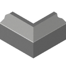 Geleideband 5/20x25x50 cm hoek uitwendig 90 graden grijs visbek
