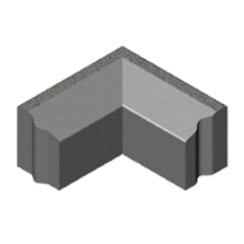 Geleideband 5/20x25x50 cm hoek inwendig 90 graden grijs visbek