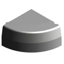 Trottoirband 13/15x25 cm hoekblok uitwendig zwart visbek