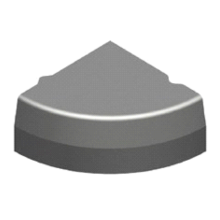 Trottoirband 18/20x25 cm hoekblok uitwendig zwart visbek