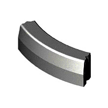 Trottoirband 13/15x25x78,5 cm R=1 bocht uitwendig zwart visbek
