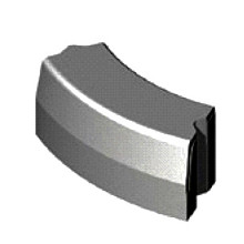 Trottoirband 18/20x25x78,5 cm R=4 bocht uitwendig zwart visbek