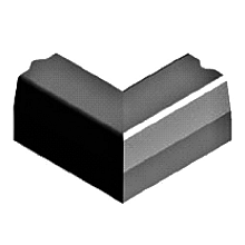 Trottoirband 18/20x25 cm hoek 90 graden uitwendig zwart visbek