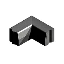 Trottoirband 13/15x25 cm hoek 90 graden inwendig zwart visbek