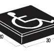 Symbooltegel 30x30x6 cm zwart/wit rolstoel