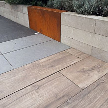 Stapelblok afdekker 15x200x15/43 cm Corten