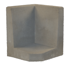 L-Hoeksteen 50x40x40 cm grijs