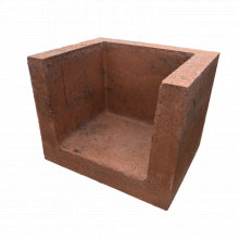 U-hoekelement 40x40x50 cm roestbruin