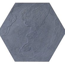 Zeskant staptegel Flagstone 44 cm zwart