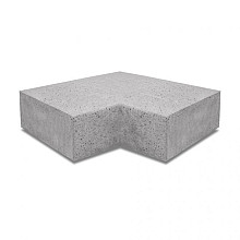 Oud Hollandse hoekstuk traptreden 90° buiten 40x20 grijs