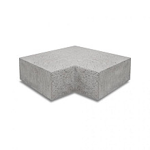 Oud Hollandse hoekstuk traptreden 90° binnen 37x15 grijs