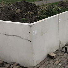HK125-200VR (Hoek verstek rechst) Keerwand 200x80x125 cm