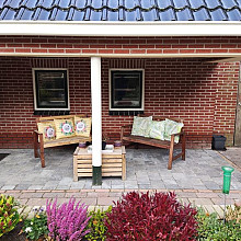 Antieke trommel 20x30x6 cm grijs/zwart