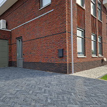 Antieke trommel waalformaat 7 cm antraciet