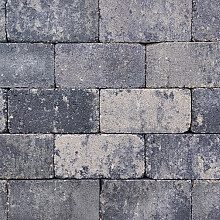 Antieke trommel betonstraatsteen 6 cm grijs/zwart
