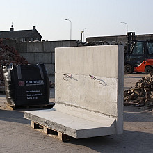 Profi- Keerwand grijs 130 cm hoog, 199 cm Lang, ca.79-85 cm voet
