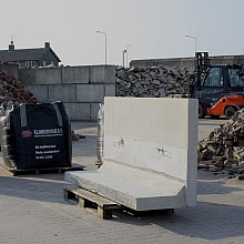 Profi- Keerwand grijs 105 cm hoog, 199 cm Lang, ca.64-70 cm voet