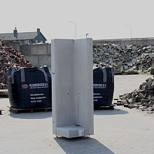 Profi- Hoekwand grijs 155 cm hoog, 49/49 cm Lang, ca.48 cm voet