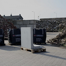 Profi- Keerwand grijs 105 cm hoog, 49 cm Lang, ca.64-70 cm voet