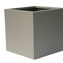 Bloembak vlak poedercoat taupe 60x60x60