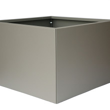 Bloembak vlak poedercoat taupe 90x90x60