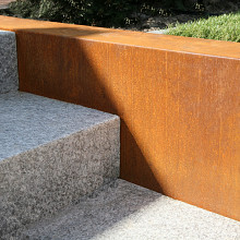 Overzetstuk muurelement hoek corten 20x30x15,8