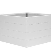 Bloembak poedercoat wit 120x120x56