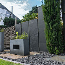 Muurelement black slate 250x50x4 cm