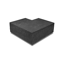 Oud Hollandse hoekstuk traptreden 90° buiten 37x15 carbon